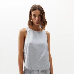 Metallic Coated Linen Tank